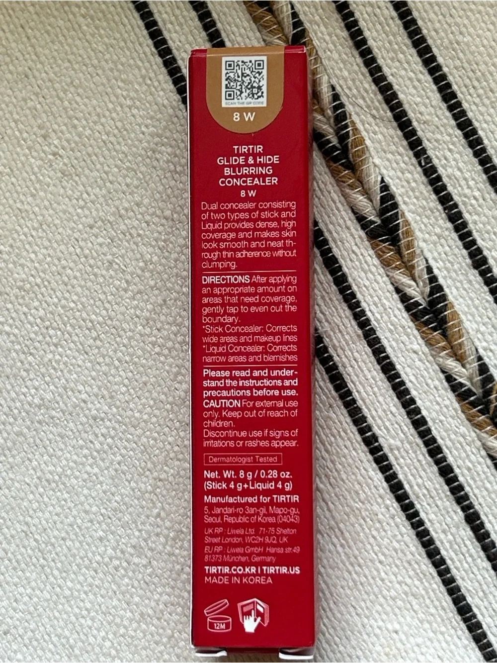 TIRTIR Glide & Hide Blurring Concealer 8W Dual-Ended Korean Concealer NIB